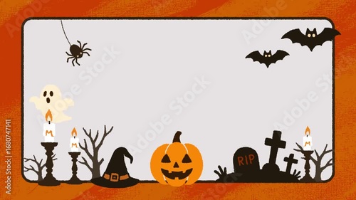手描き風ハロウィン背景