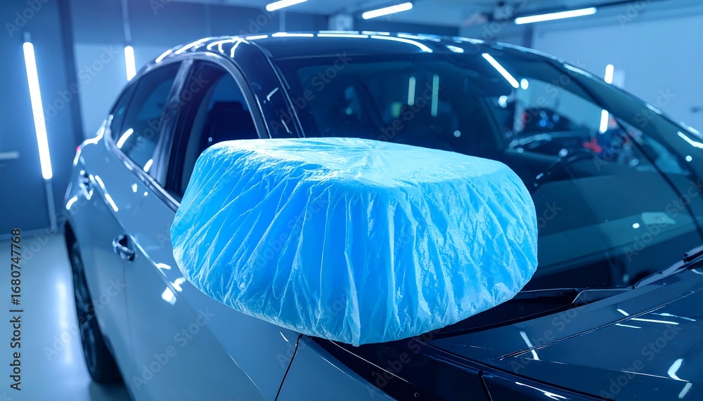 Obraz premium Car Detailing, Mirror Protection, Garage