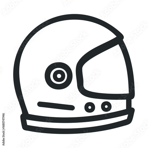 Modern astronaut helmet design for space exploration and travel. Vector illustration