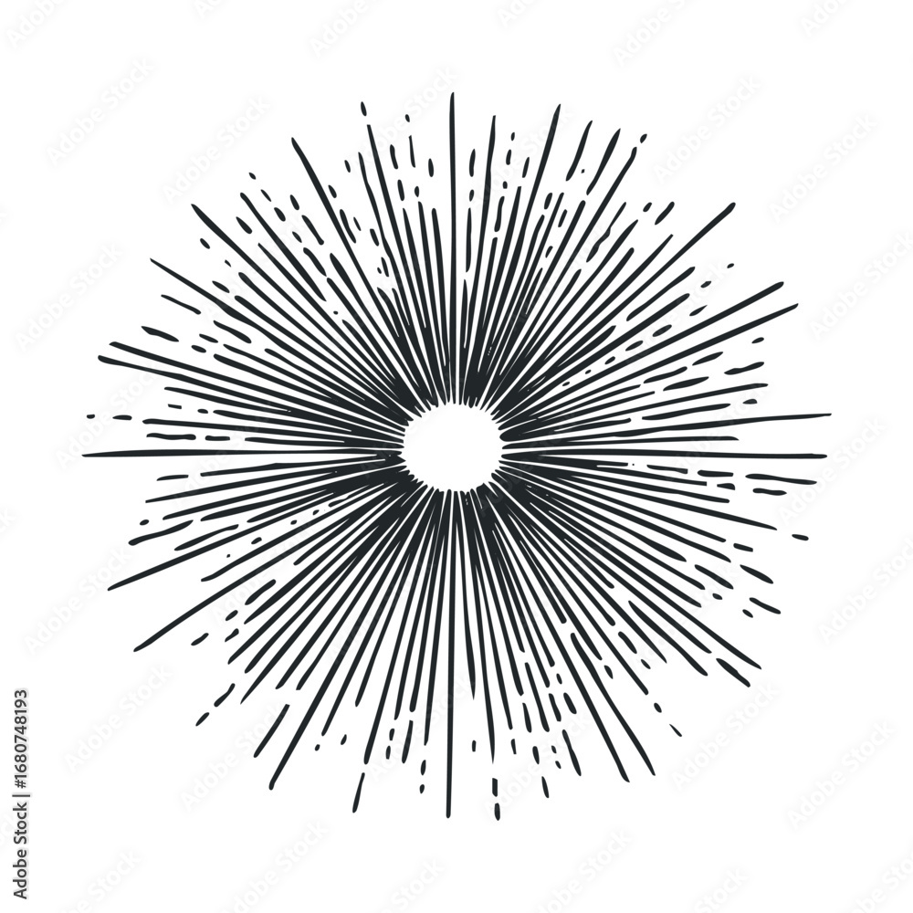 Obraz premium Radiating burst of energy design for modern art or graphic projects. Vector illustration
