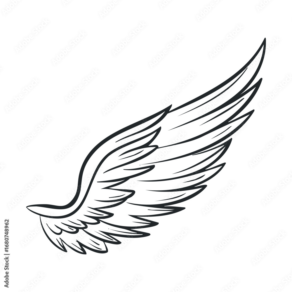 Obraz premium Wing design for creative projects and artistic expressions. Vector illustration