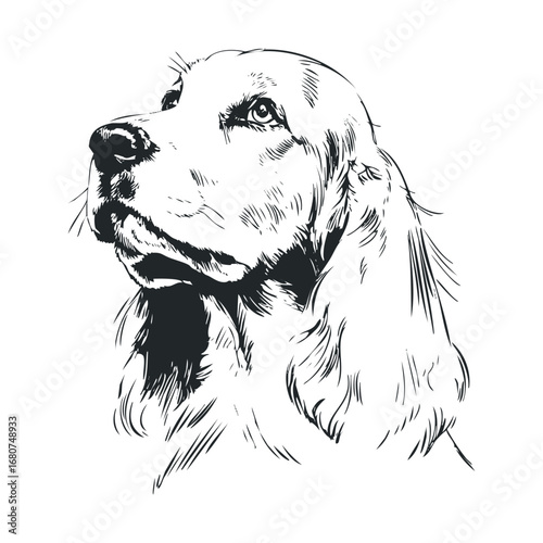 Elegant dog portrait highlighting a loyal companions features. Vector illustration