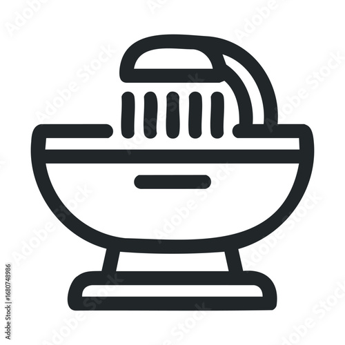 Modern bathroom faucet design for home interior decoration. Vector illustration