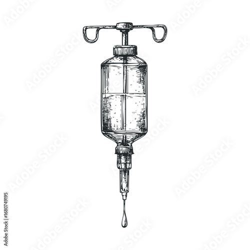Illustrative depiction of medical intravenous fluid dispensing unit. Vector illustration