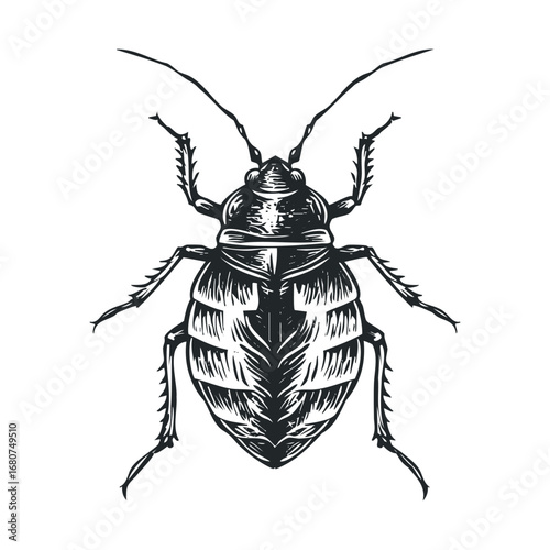 Understanding the characteristics of a bed bug in detail. Vector illustration