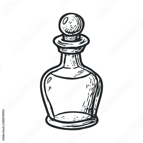 Vintage glass bottle design for decorative and artistic purposes. Vector illustration
