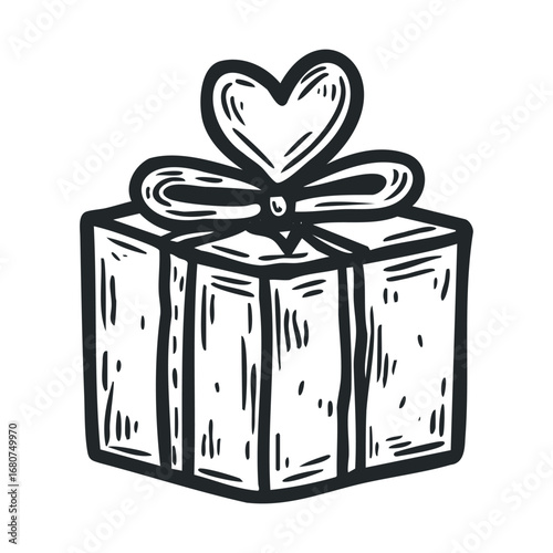 Gift box with heart decoration ideal for special occasions. Vector illustration