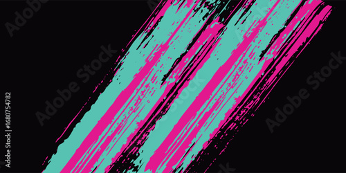 Car sticker wrap banner abstract sporty lines pink blue greenish grunge color combination brush storm thunder modern pattern racing motorsport.