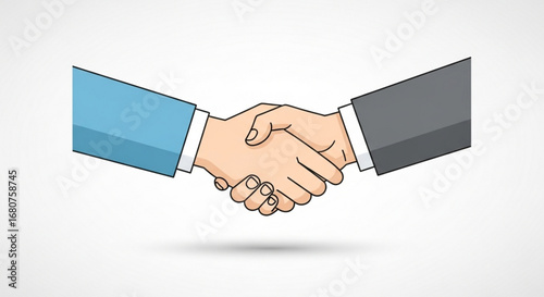 Handshake illustration symbolizing agreement, business partnership, and successful cooperation
