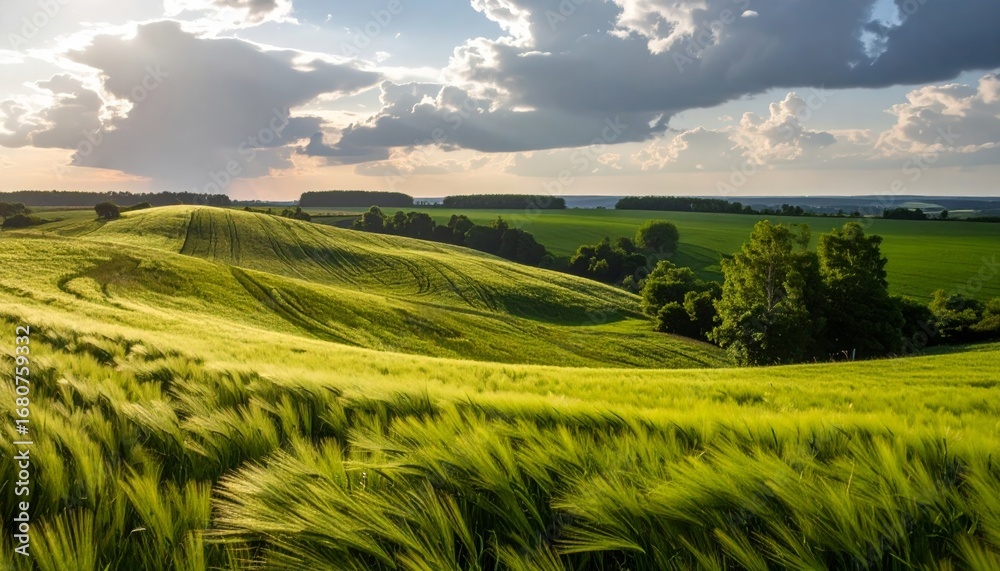 Obraz premium Meadow in the Symphony of Wind An Endless Green Waltz 