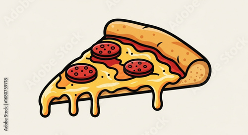 A slice of pepperoni pizza with melted cheese, a delicious and popular italian dish