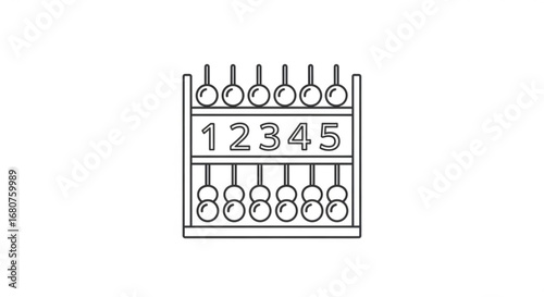 Abacus, a vintage calculating tool for math education, arithmetic, and number counting practice