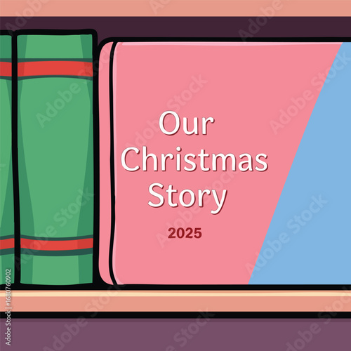 The spine of a book on a shelf is shown with the title 