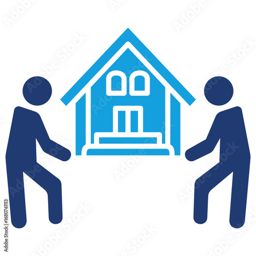 Moving Flat Blue Icon