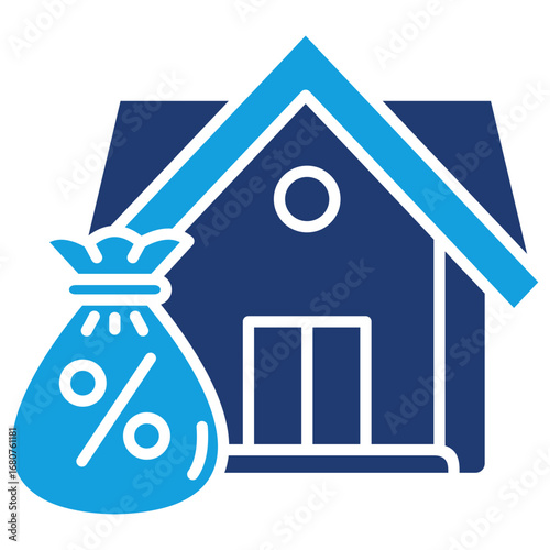 Mortgage Flat Blue Icon