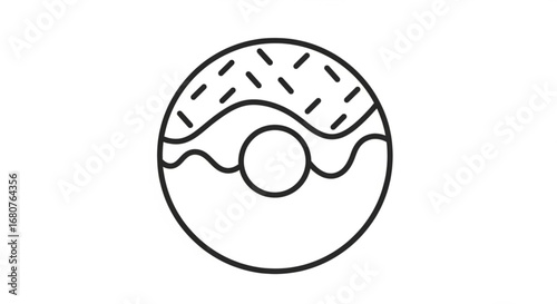 Donut with sprinkles, a sweet and delicious treat for breakfast or snack time