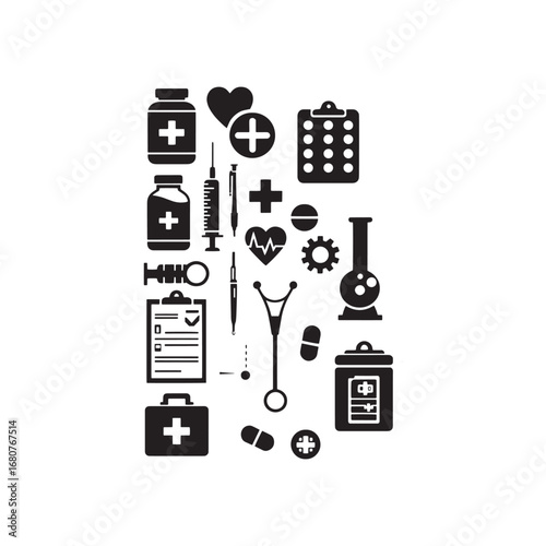 Doctor with medical icons