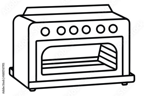 Simple Oven Line Art