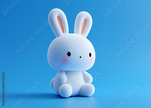 A 3D cartoon rabbit stands out against the background