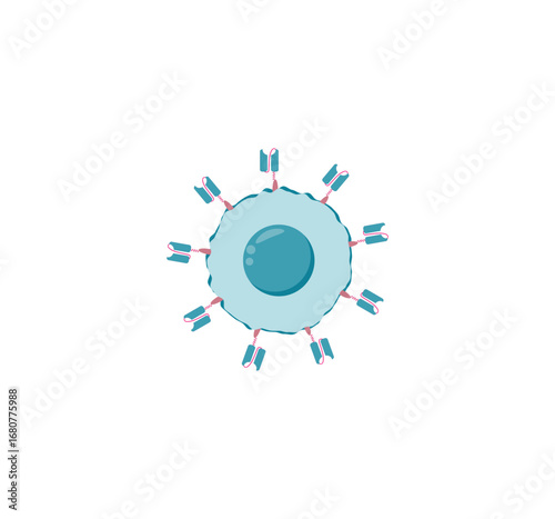 CAR T cell, Chimeric antigen receptor T cell, for use in immunotherapy. Vector illustration.	