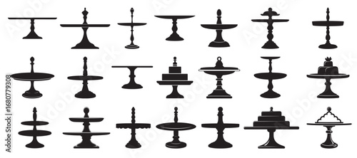 cake stand silhouette vector illustration
