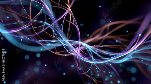 Wallpaper Mural Gene Therapy for Cancer Treatment Concept Cancer therapy with T cells and DNA. Abstract image of human genetics, where glowing DNA mutation threads merge with digital elements Torontodigital.ca
