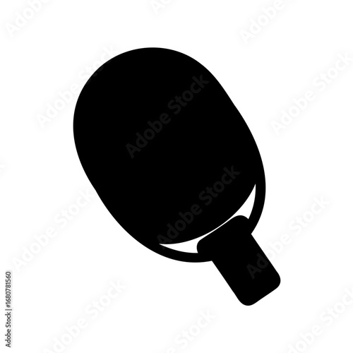 Monochrome minimalist illustration of a table tennis racket, a timeless game icon