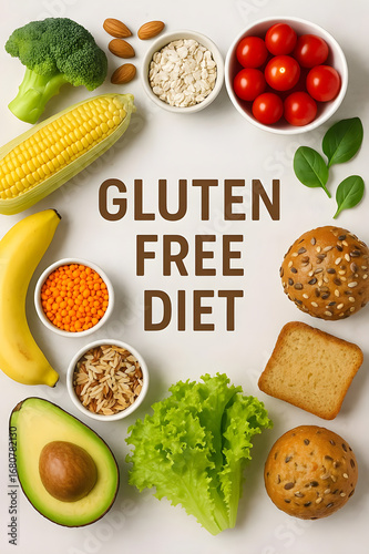 Gluten-free diet concept: healthy eating and celiac-friendly nutrition