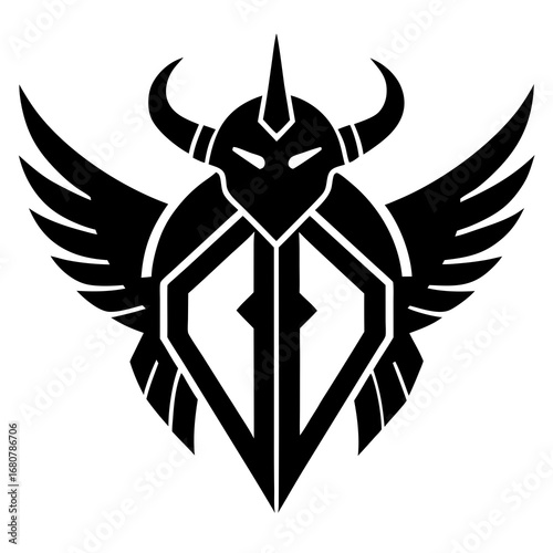 Valkyrie Symbols vector clean black silhouette design white background
