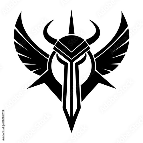Valkyrie Symbols vector clean black silhouette design white background