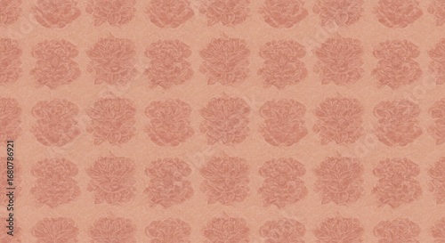 Repeating Floral Pattern in Peach Tones Textured Background.