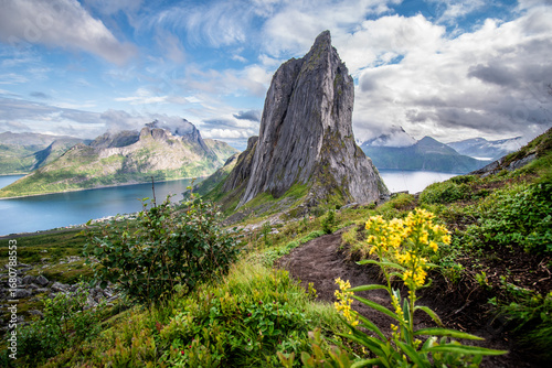 View from the mount Hesten to mount Segla