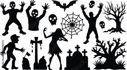 Black and White Vector Graphic Diagram with Chart Elements for Design Use