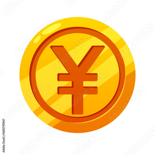 Coin with japanese yen symbol vector isolated illustration