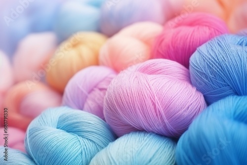 Colored wool threads for knitting