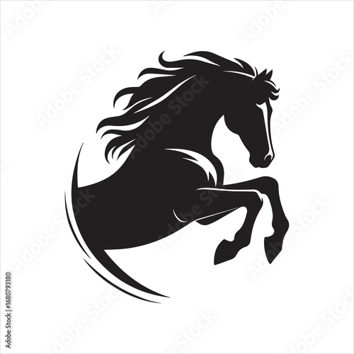  Silhouette of a horse jumping