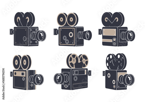 Collection of Six Vintage Cinematography Cameras From Early Cinema History
