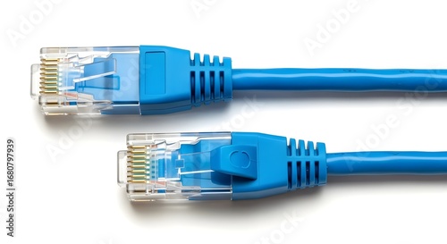 Blue Ethernet Cables with RJ45 Connectors | Data Communication Technology for Networking and IT Infrastructure