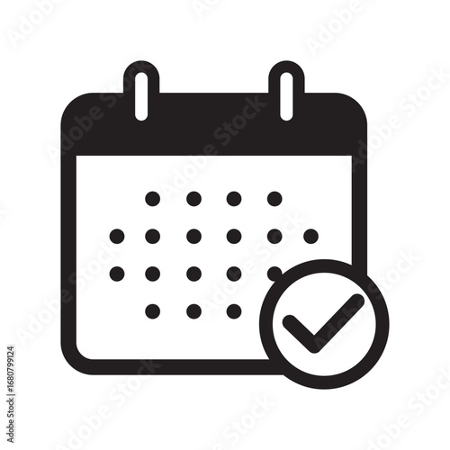 Calendar with Check Mark Icon
