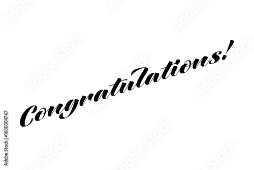 Congratulations! - 筆記体で書いた、Congratulations!（おめでとうございます！）の文字の、おしゃれなロゴマーク
