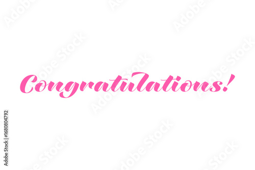 Congratulations! - 筆記体で書いた、Congratulations!（おめでとうございます！）の文字の、おしゃれなロゴマーク
