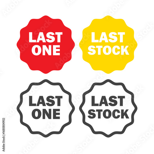 Last one stock label sticker vector isolated