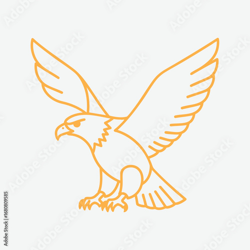 Stylized illustration of a soaring eagle with outstretched wings, set against a minimalistic background, symbolizing freedom