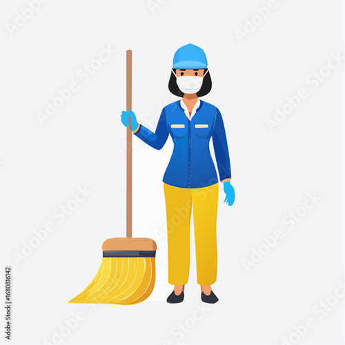 Vector Art of a Cleaner