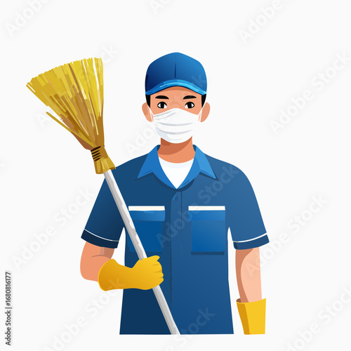 Professional Cleaner Illustration
