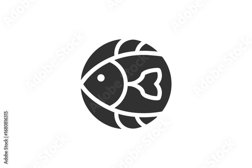 Fish symbol is shown inside a circle shape image