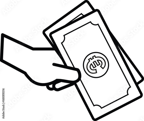 Hand Giving Euro Icon Vector Illustration