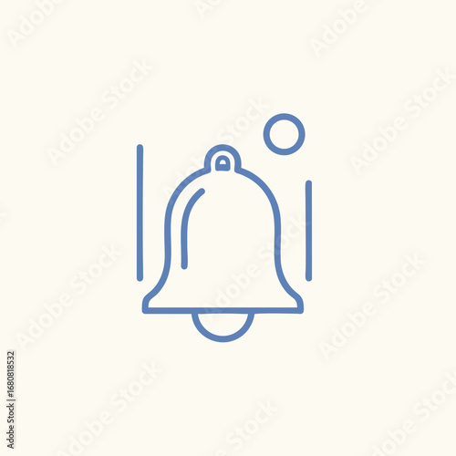 Simple blue outline of a bell icon on a light background, symbolizing notifications or alerts in digital applications