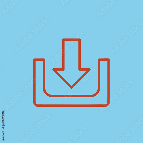 Simple blue background with a downward arrow symbolizing download or upload actions for digital content