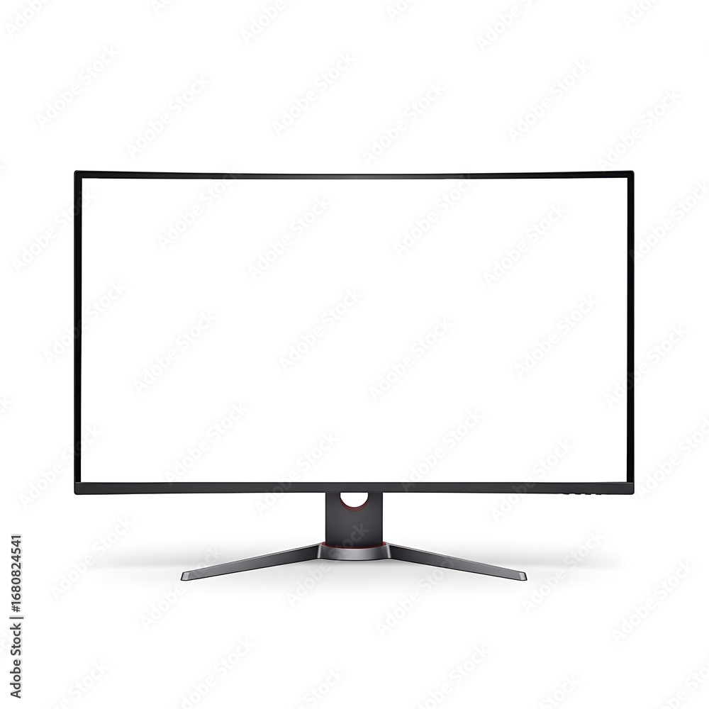 Naklejka premium Modern flat screen monitor isolated on white background for computer use